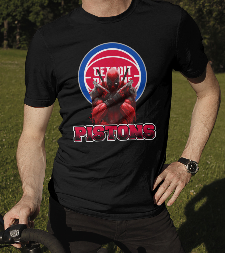 Detroit Pistons Deadpool Mashup Fan Merchandise T-Shirt