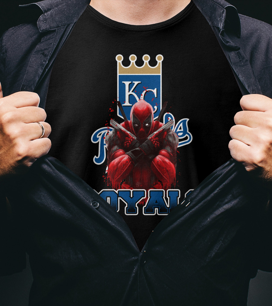Royals KC Kansas City Deadpool Mashup Fan Crossover T-Shirt