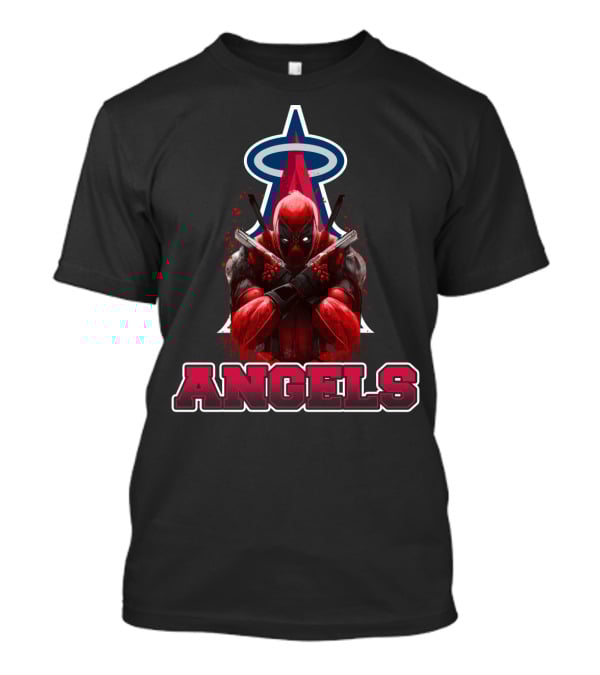 Deadpool With Los Angeles Angels Halo Logo Crossover Fans T-Shirt