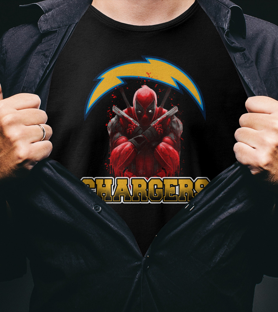 Los Angeles Chargers Deadpool Crossover Fandom T-Shirt