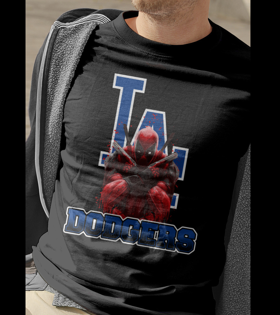 Los Angeles Dodgers Deadpool Crossover Fan Gear T-Shirt