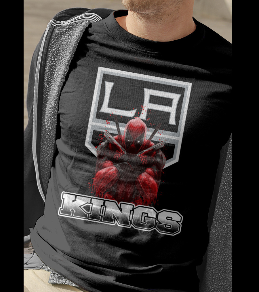 Deadpool LA Kings Collaboration Fan Crossover T-Shirt