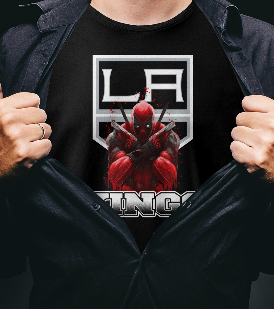 Deadpool LA Kings Collaboration Fan Crossover T-Shirt