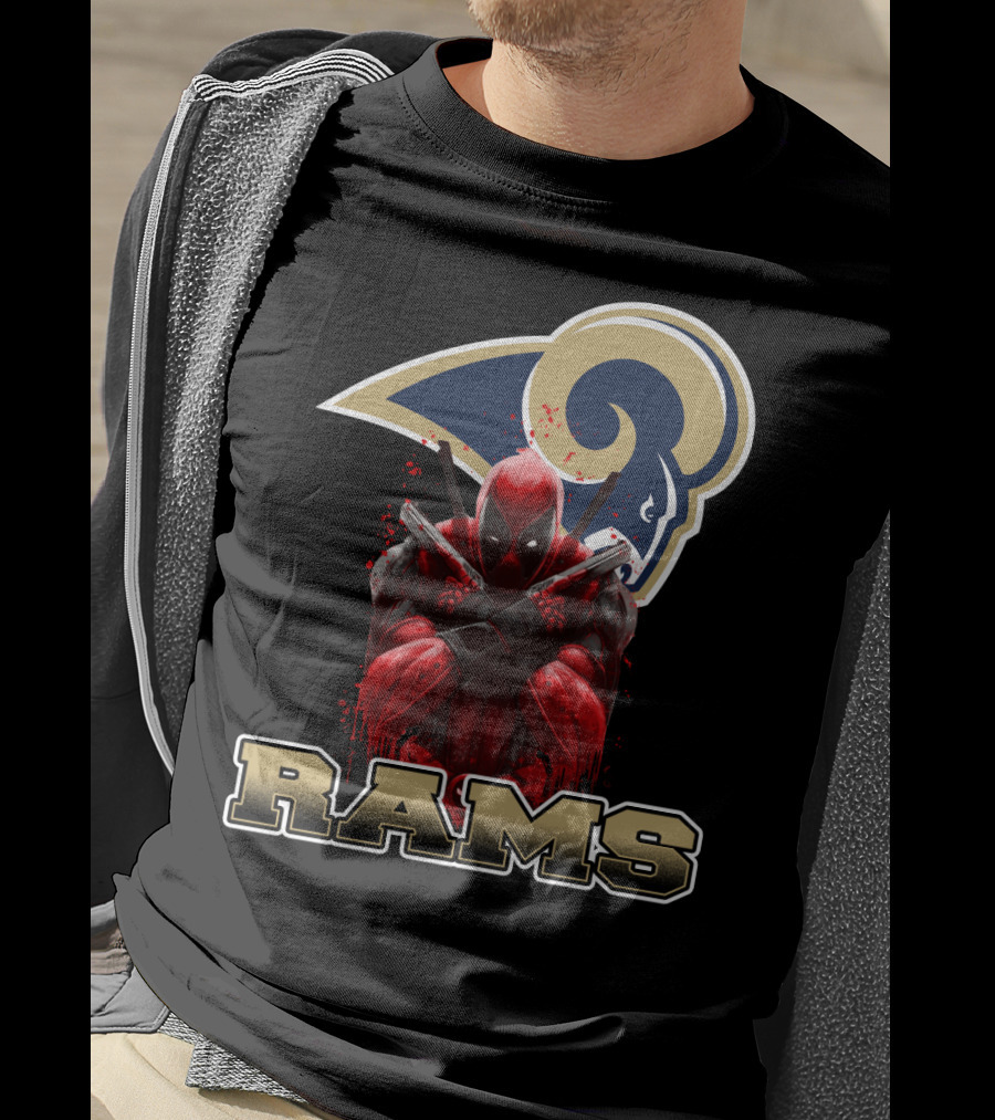 Rams And Deadpool Crossover With Los Angeles NFL T-Shirt