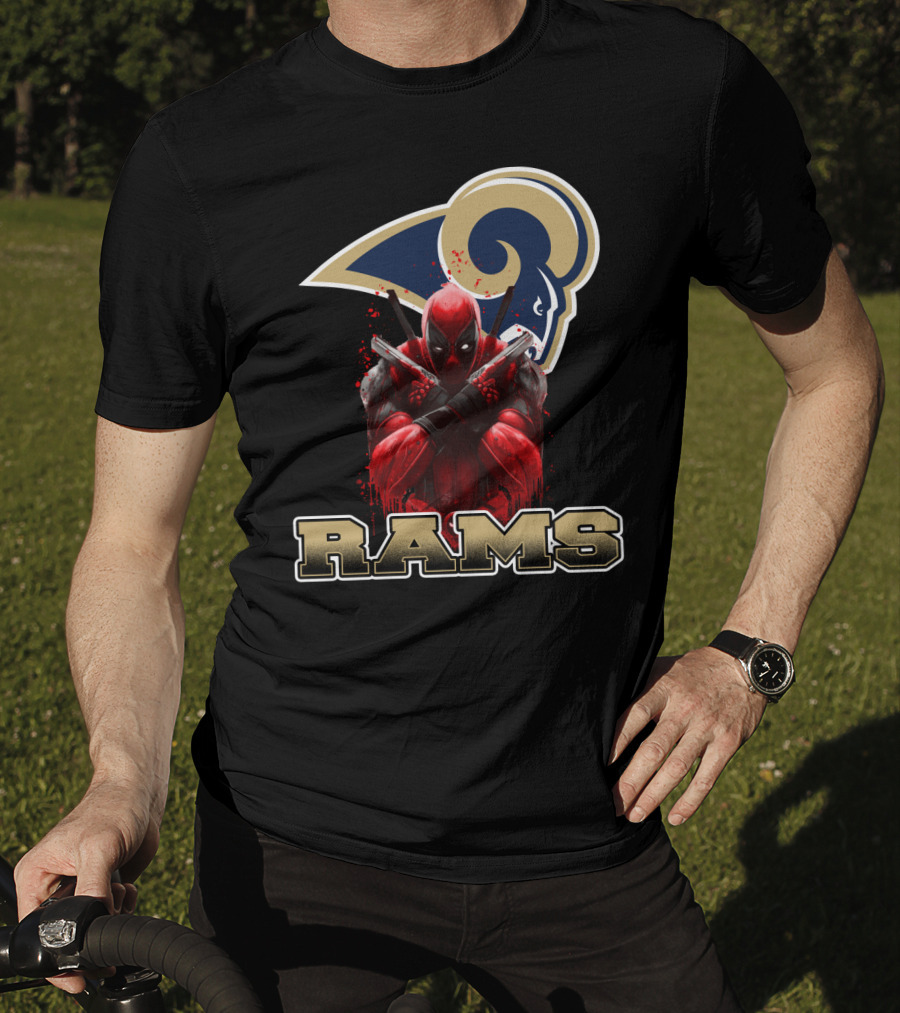 Rams And Deadpool Crossover With Los Angeles NFL T-Shirt