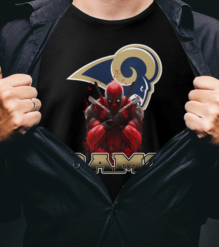 Rams And Deadpool Crossover With Los Angeles NFL T-Shirt