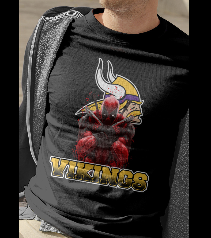 Minnesota Vikings And Deadpool Crossover Fans Unite T-Shirt