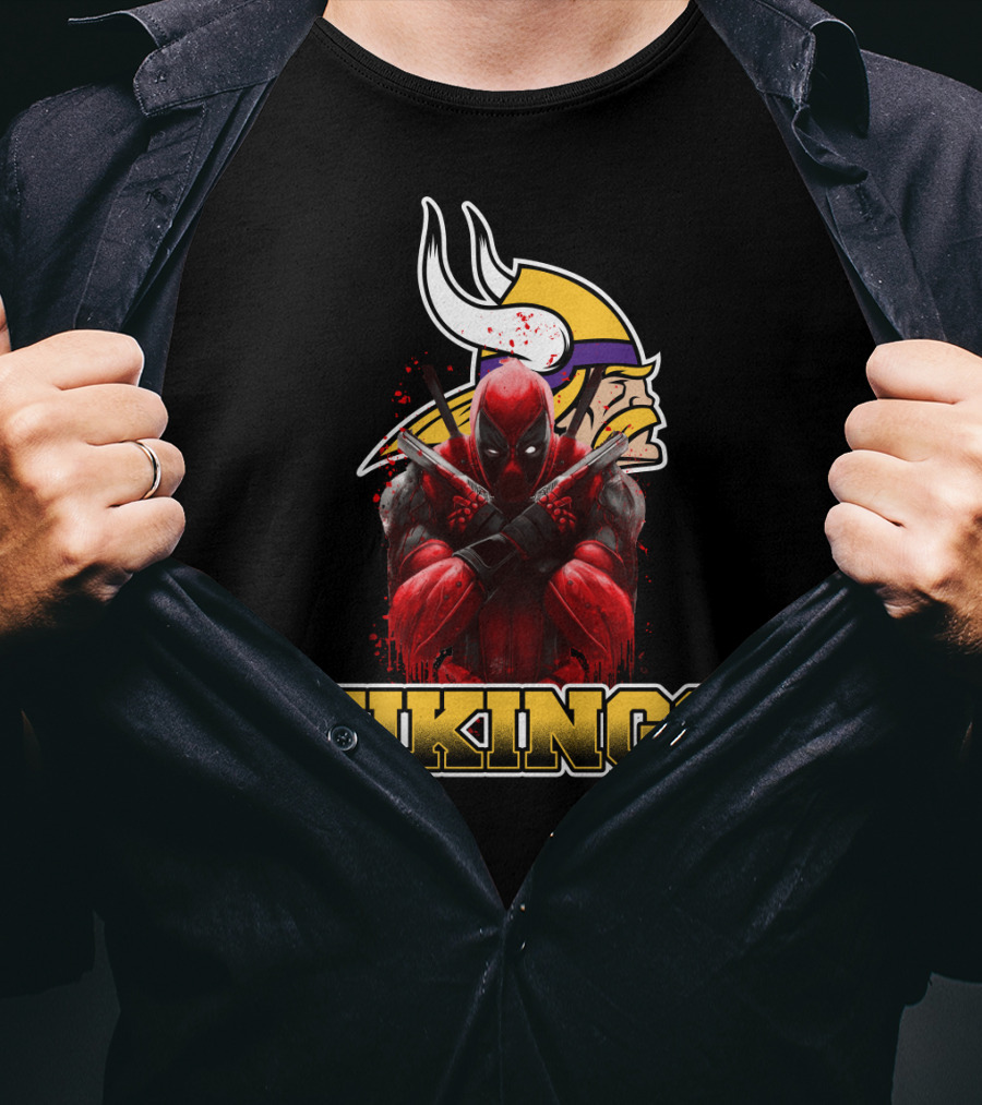 Minnesota Vikings And Deadpool Crossover Fans Unite T-Shirt