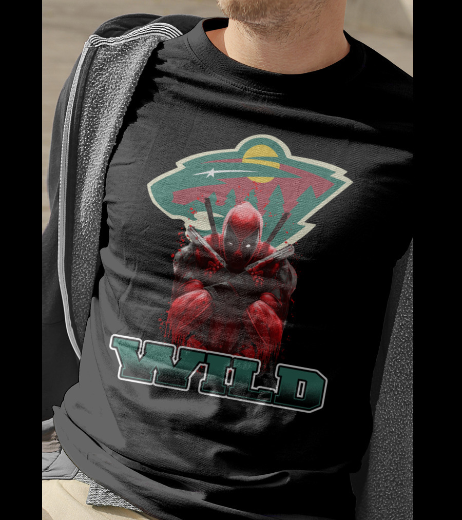 Minnesota Wild NHL And Deadpool Crossover Fans T-Shirt