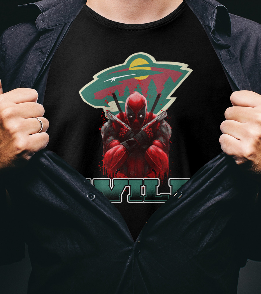 Minnesota Wild NHL And Deadpool Crossover Fans T-Shirt