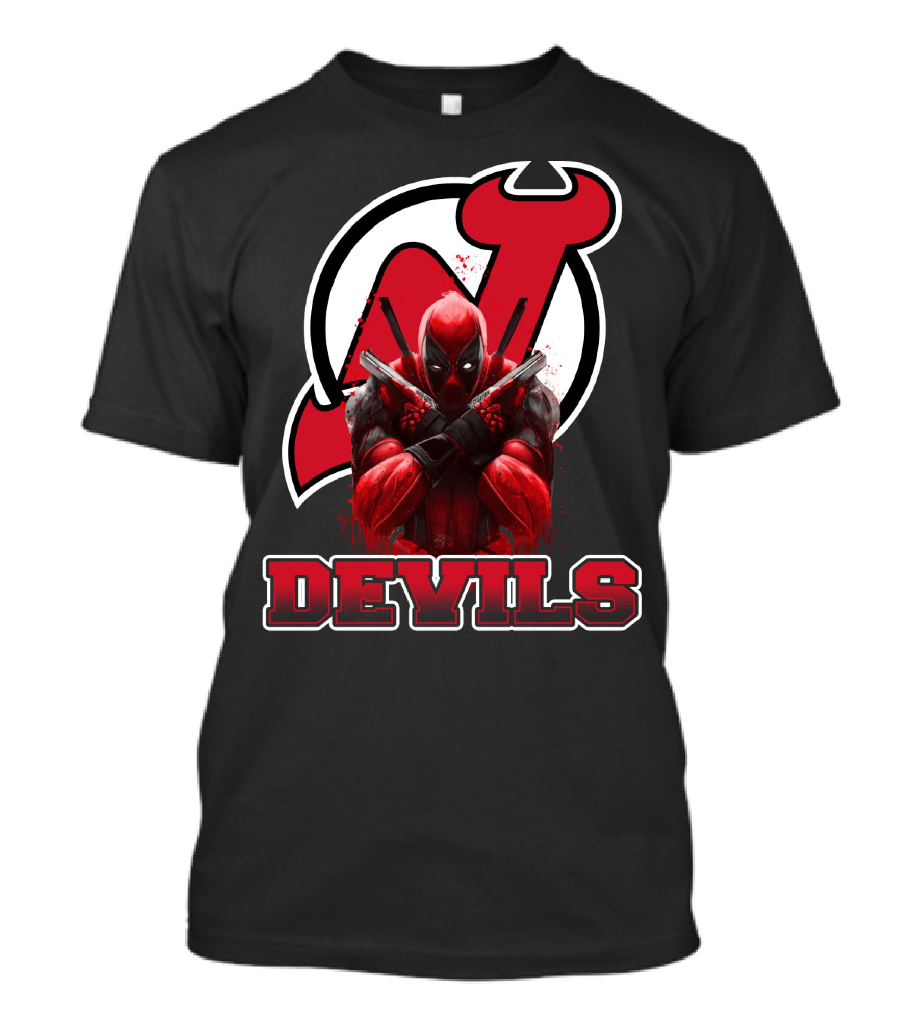 New Jersey Devils And Deadpool Crossover Fans Enthusiast Combo T-Shirt