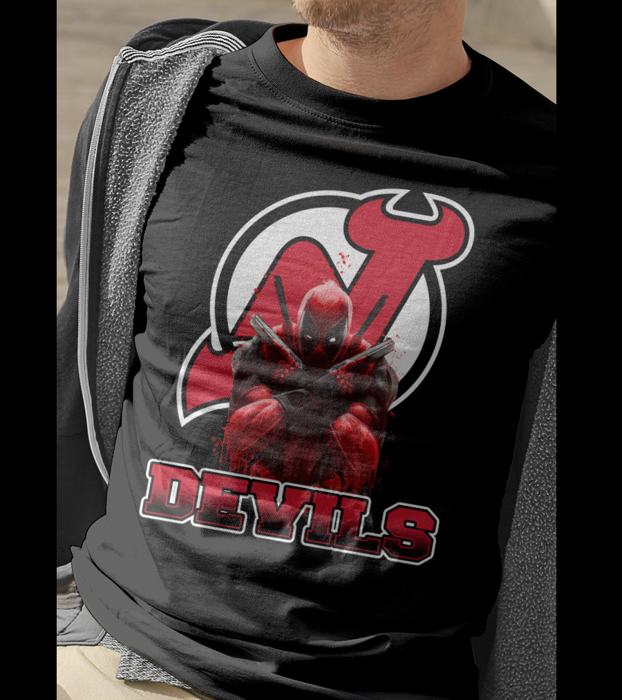New Jersey Devils And Deadpool Crossover Fans Enthusiast Combo T-Shirt