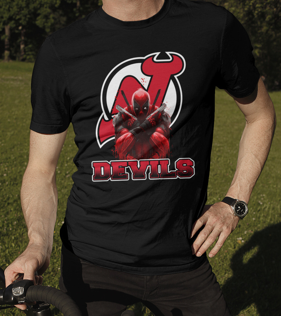 New Jersey Devils And Deadpool Crossover Fans Enthusiast Combo T-Shirt