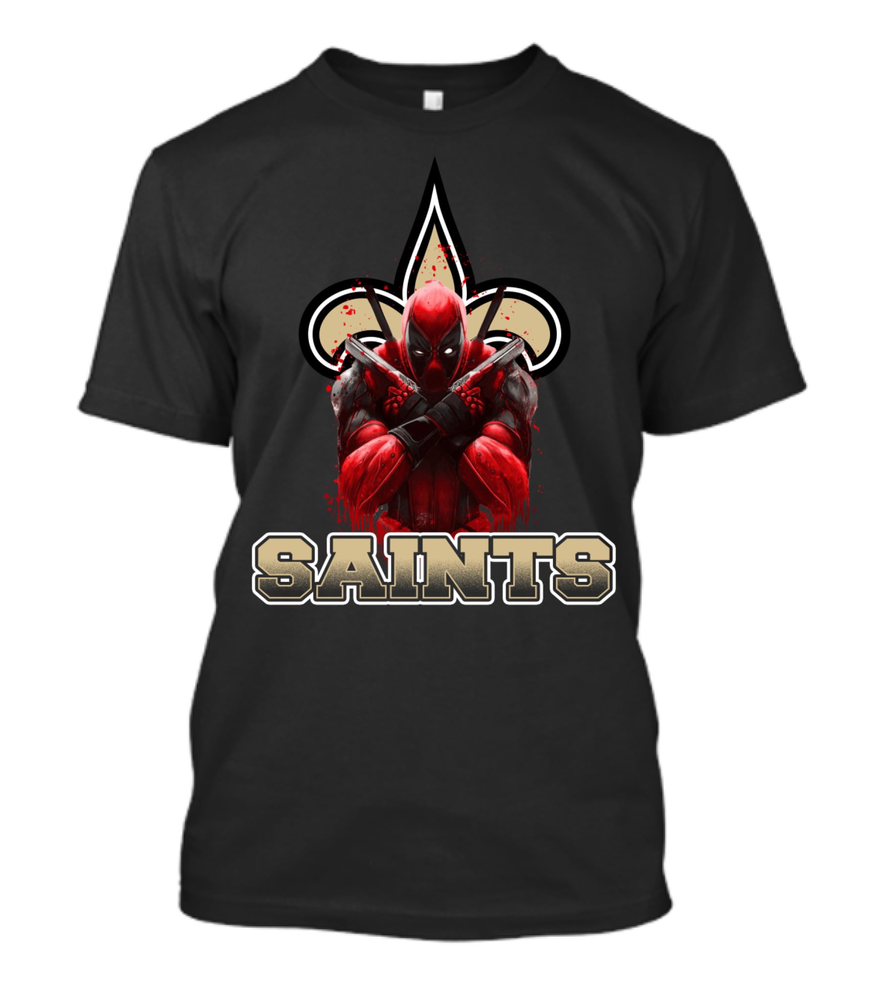 New Orleans Saints Deadpool Crossover Fleur-de-Lis Fans T-Shirt