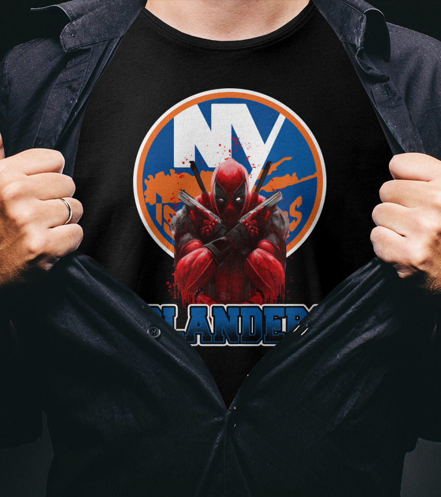 New York Islanders Deadpool Crossover Fans T-Shirt