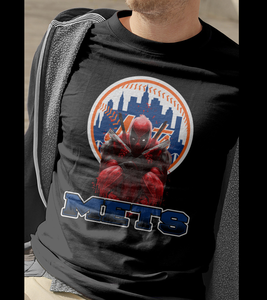 Mets Baseball Meets Deadpool Crossover For New York Fans T-Shirt