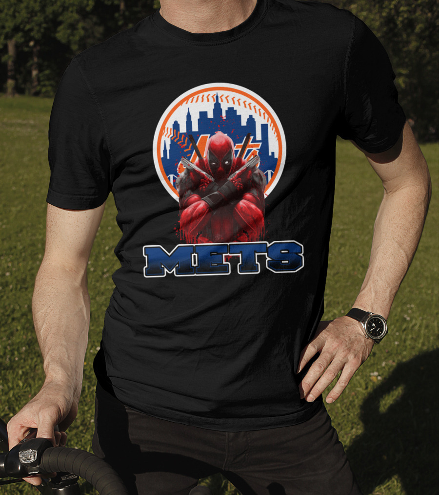 Mets Baseball Meets Deadpool Crossover For New York Fans T-Shirt