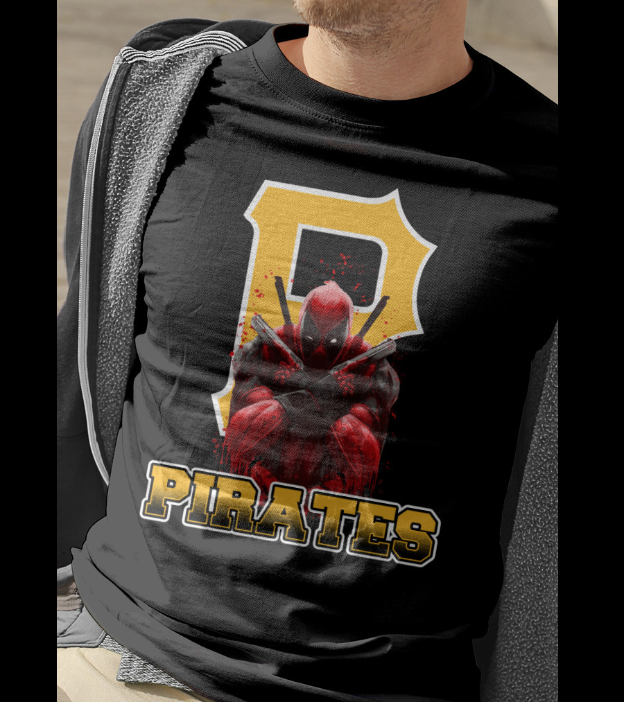 Pittsburgh Pirates Deadpool Crossover Fans Baseball Superhero Mashup T-Shirt
