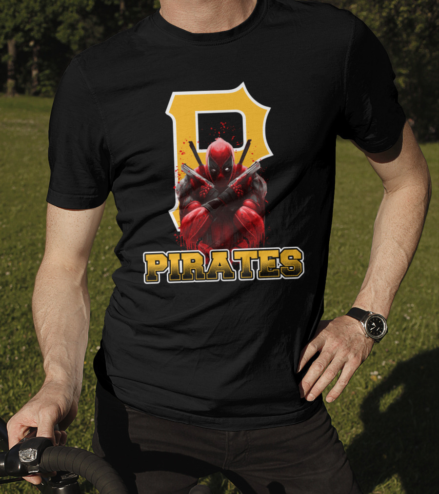 Pittsburgh Pirates Deadpool Crossover Fans Baseball Superhero Mashup T-Shirt