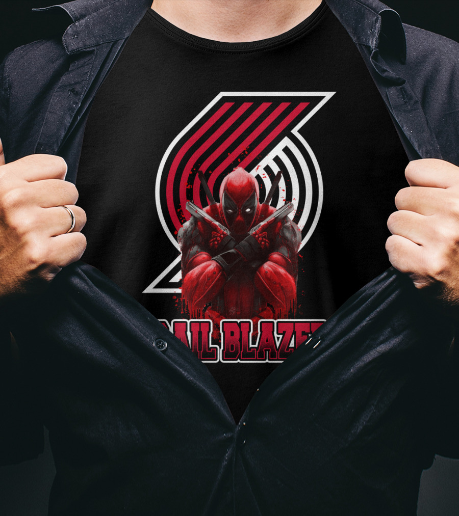 Trail Blazers Deadpool Crossover Fans Love T-Shirt