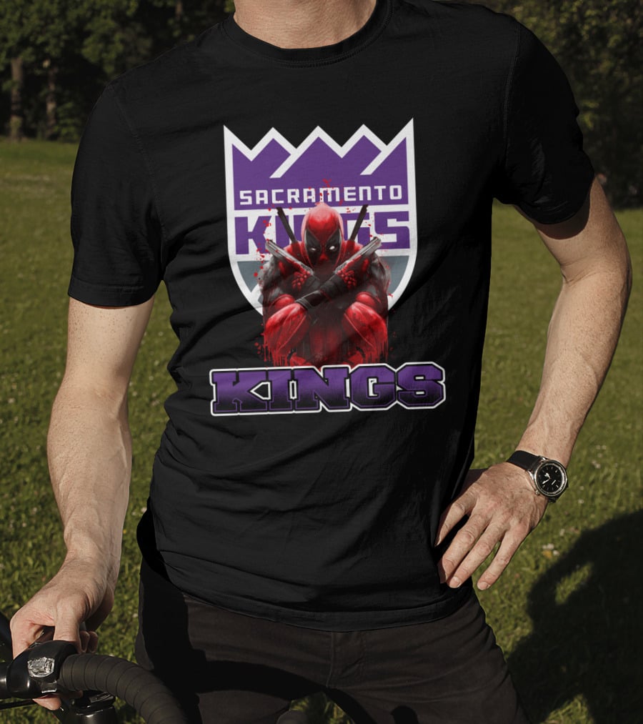 Sacramento Kings Deadpool Crossover Fan Logo T-Shirt