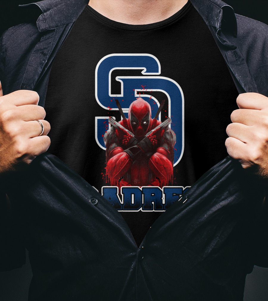 SD Padres Red Masked Character Crossover T-Shirt