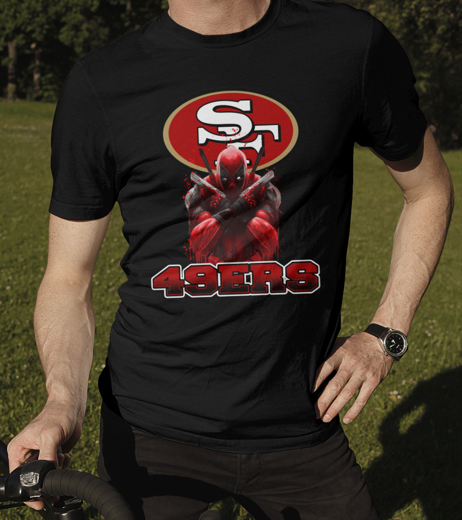San Francisco 49ers NFL Logo And Deadpool Character Collaboration For Fans T-Shirt