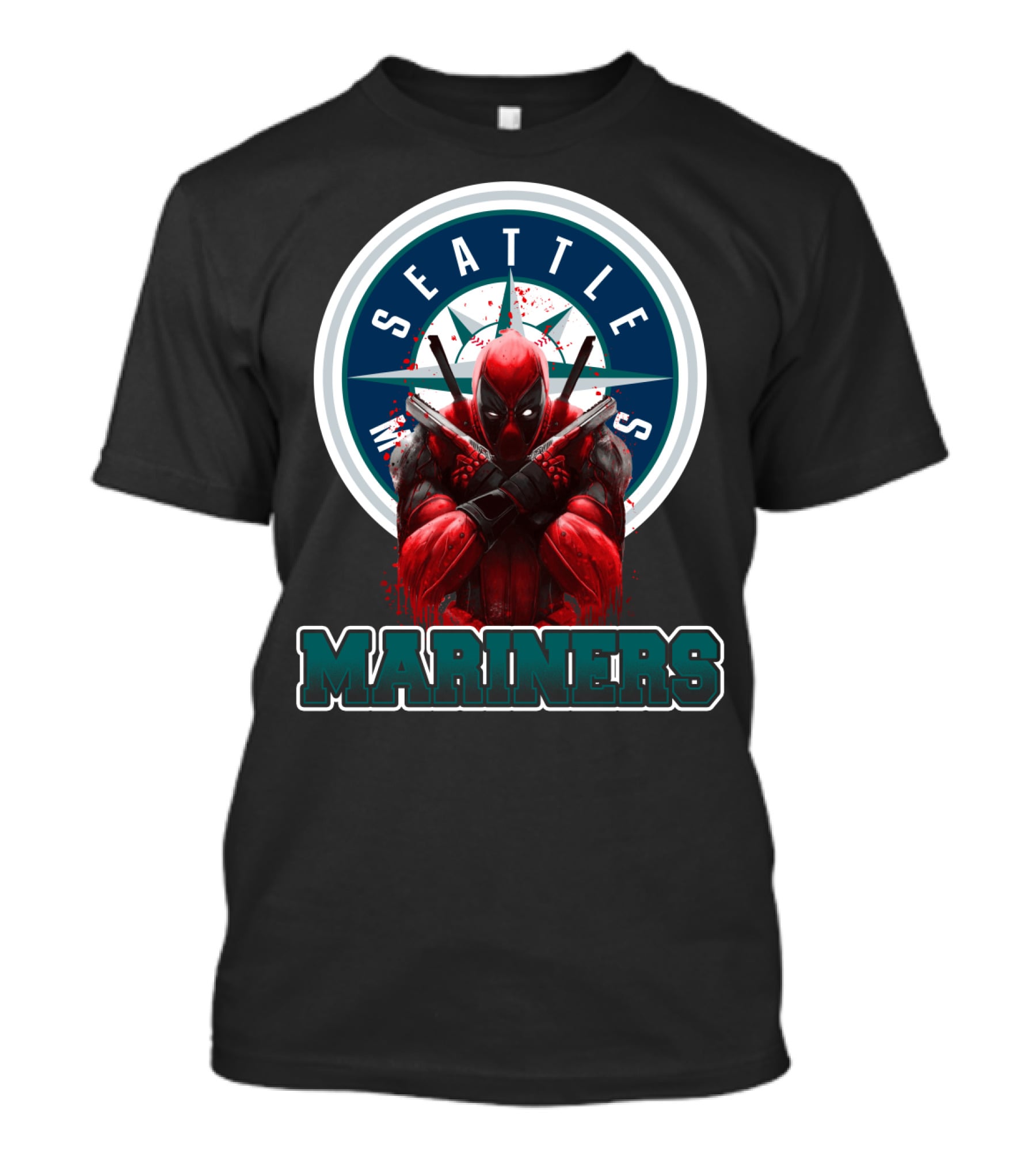 Seattle Mariners Deadpool Mashup Mariners Fan Gear T-Shirt
