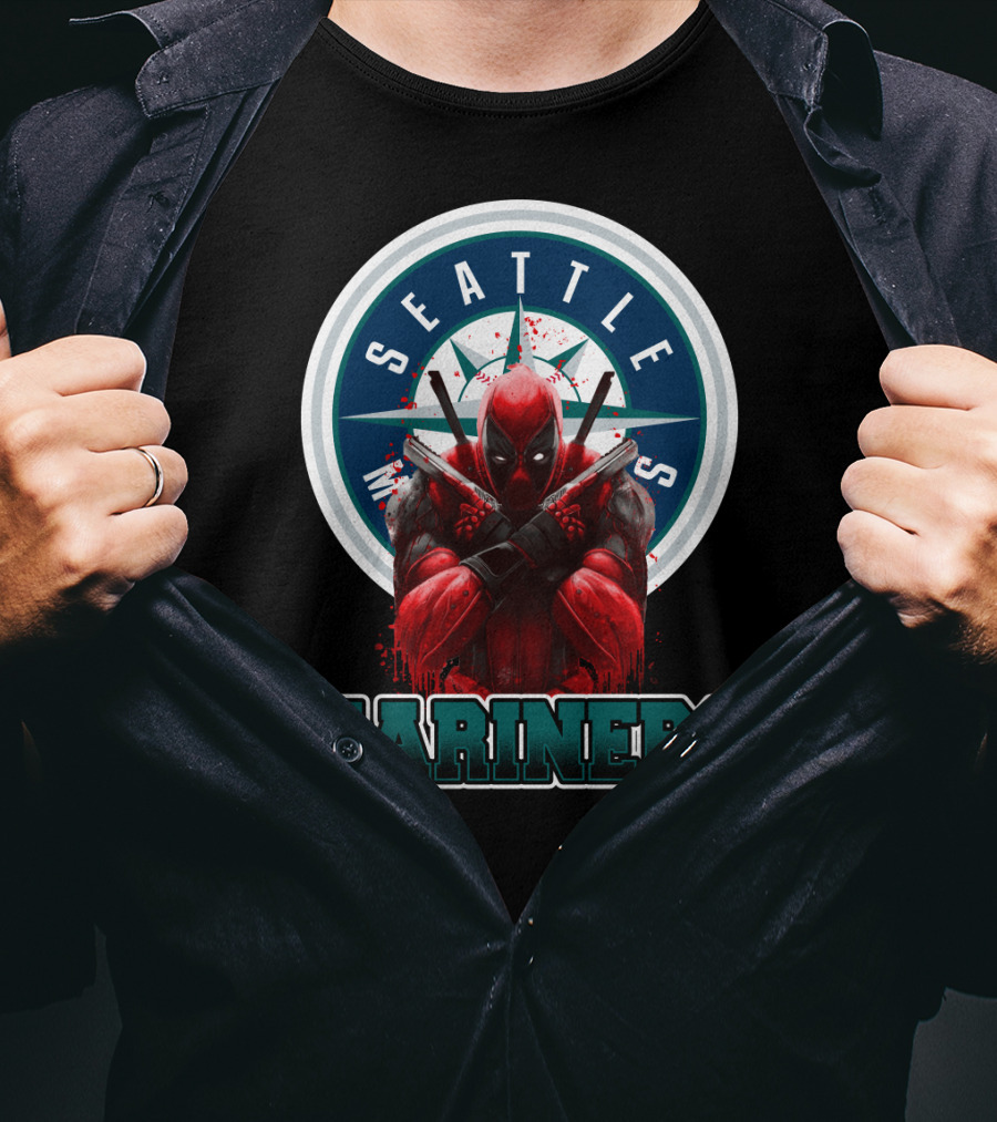 Seattle Mariners Deadpool Mashup Mariners Fan Gear T-Shirt