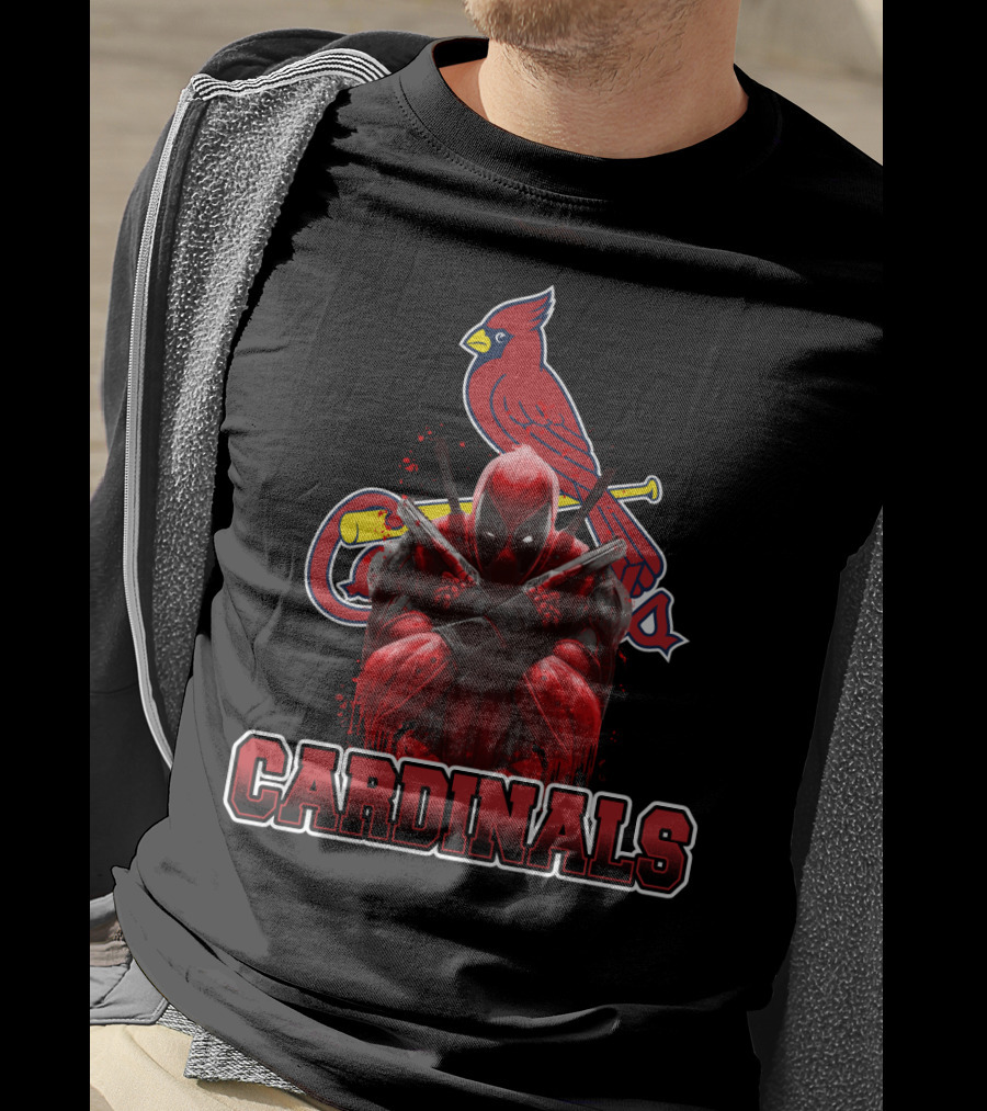 St. Louis Cardinals Deadpool Crossover For Baseball And Marvel Fans T-Shirt