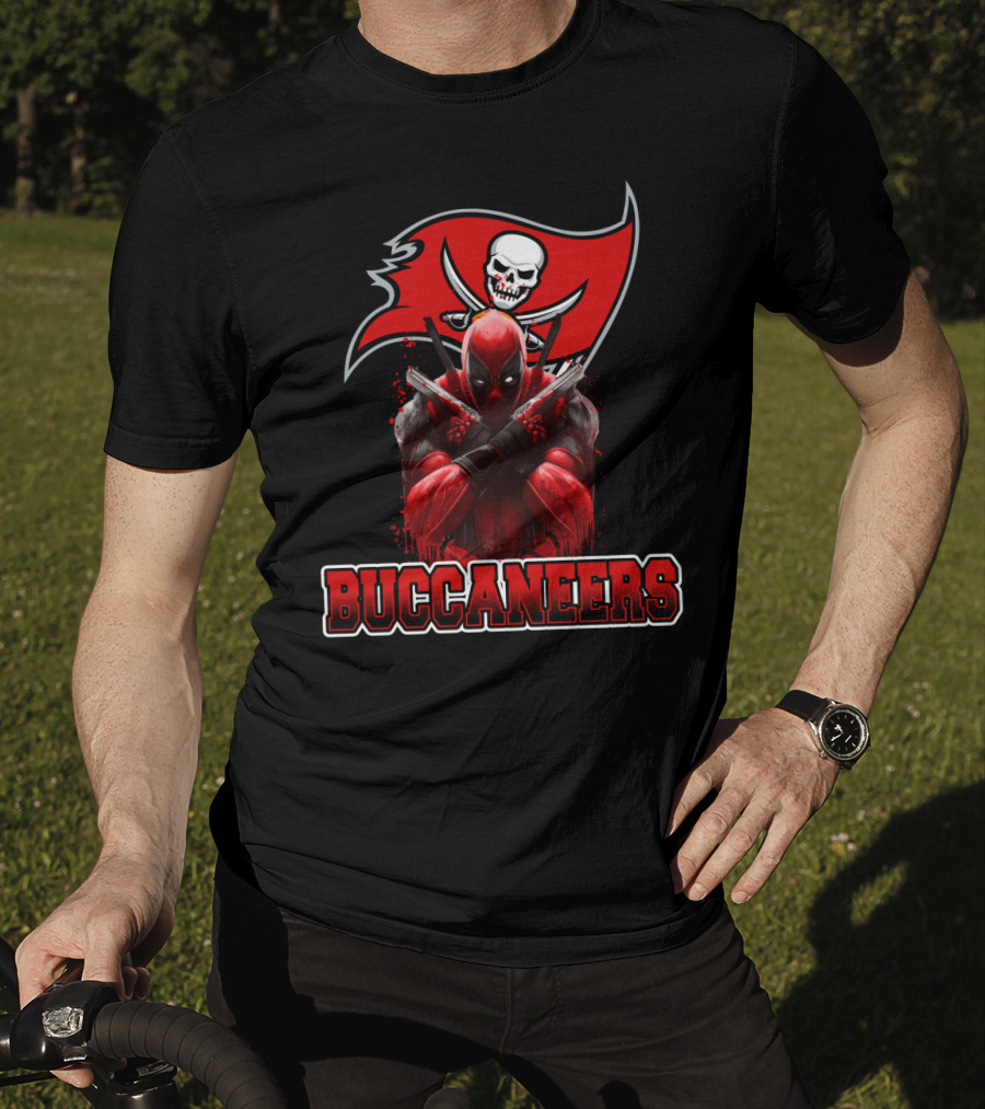 Tampa Bay Buccaneers Deadpool Crossover Fans NFL Football Marvel Comics T-Shirt