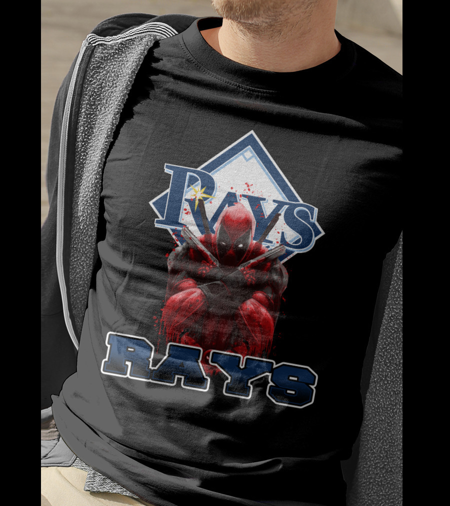 Deadpool Meets Rays Baseball Fans Collaboration Featuring Iconic Rays T-Shirt