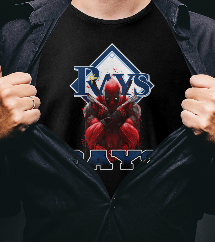 Deadpool Meets Rays Baseball Fans Collaboration Featuring Iconic Rays T-Shirt