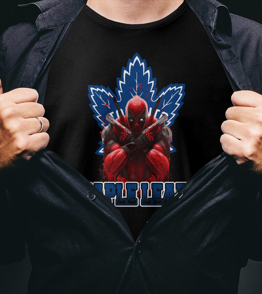 Maple Leafs Deadpool Crossover Logo Toronto Fans T-Shirt
