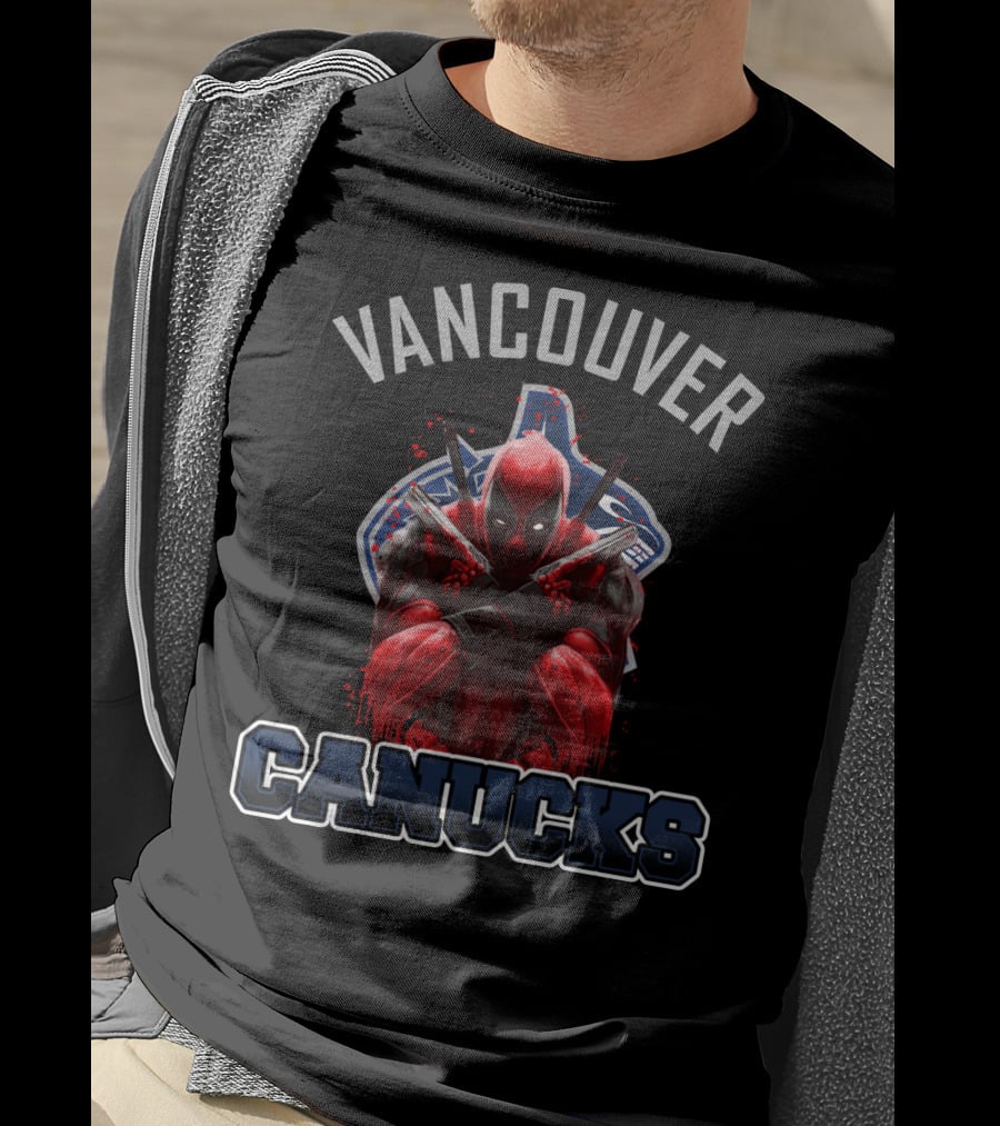 Vancouver Canucks Deadpool Crossover Fans Combo T-Shirt