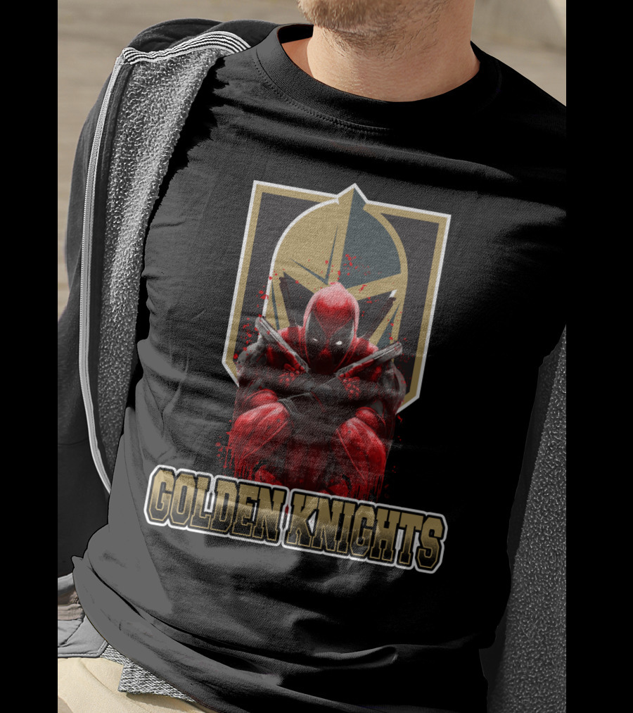 Golden Knights Deadpool Mashup NHL And Marvel Fan Crossover T-Shirt