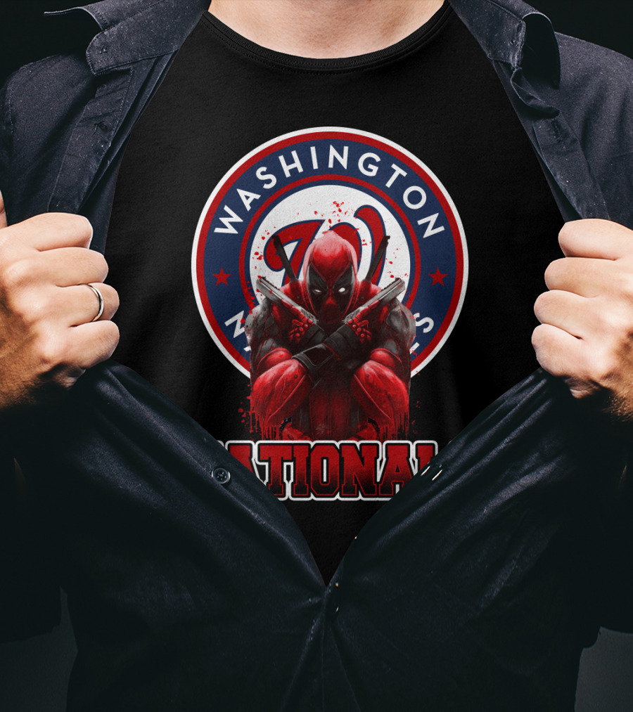 Washington Nationals Deadpool Crossover Fan Merchandise T-Shirt