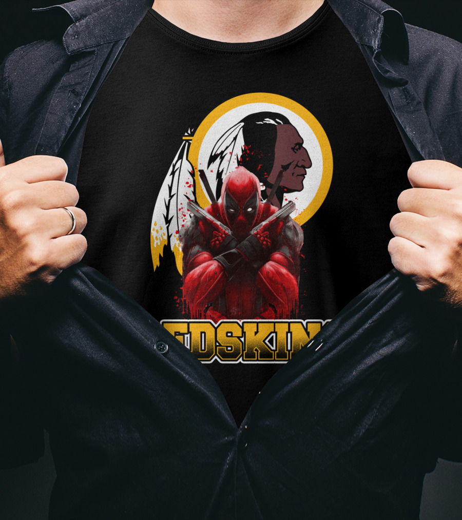 Redskins Deadpool Crossover Nfl Superhero T-Shirt