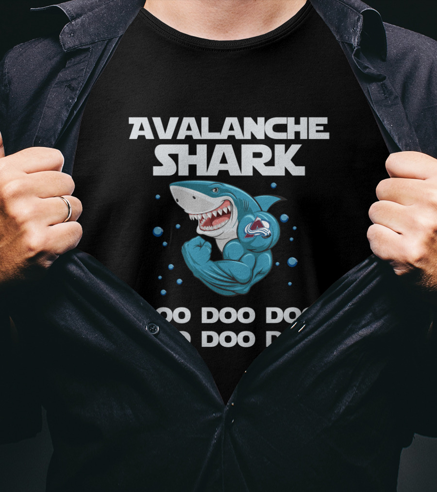 Avalanche Shark Colorado Doo Doo Doo Nhl T-Shirt