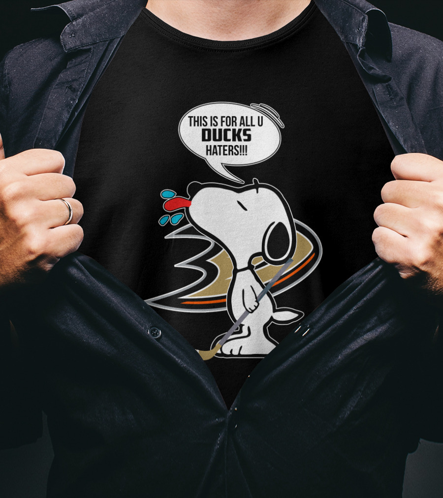 Snoopy Anaheim Ducks Haters Hockey Fan T-Shirt