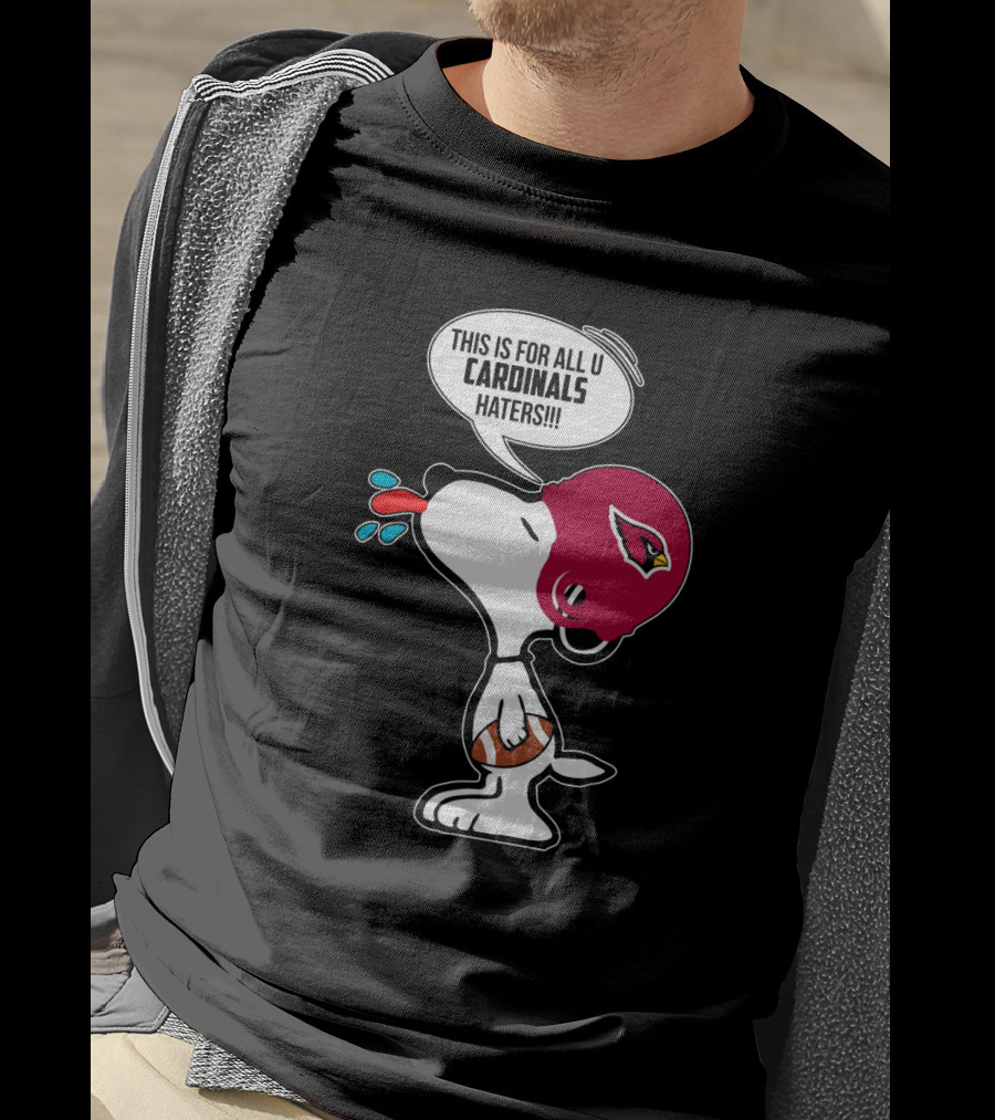 Snoopy Arizona Cardinals Helmet Football Fans Cardinals Haters T-Shirt