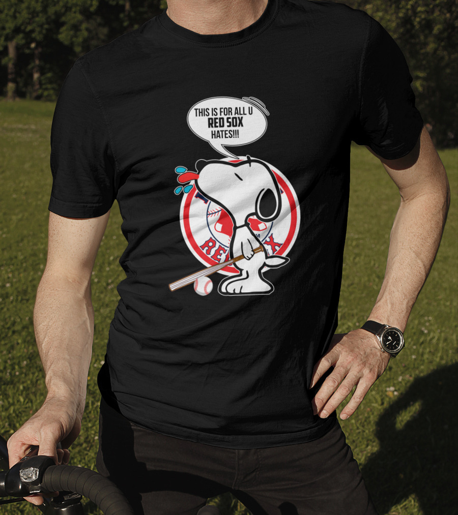 Snoopy Baseball Boston Red Sox Fans Humor Speech Bubble T-Shirt
