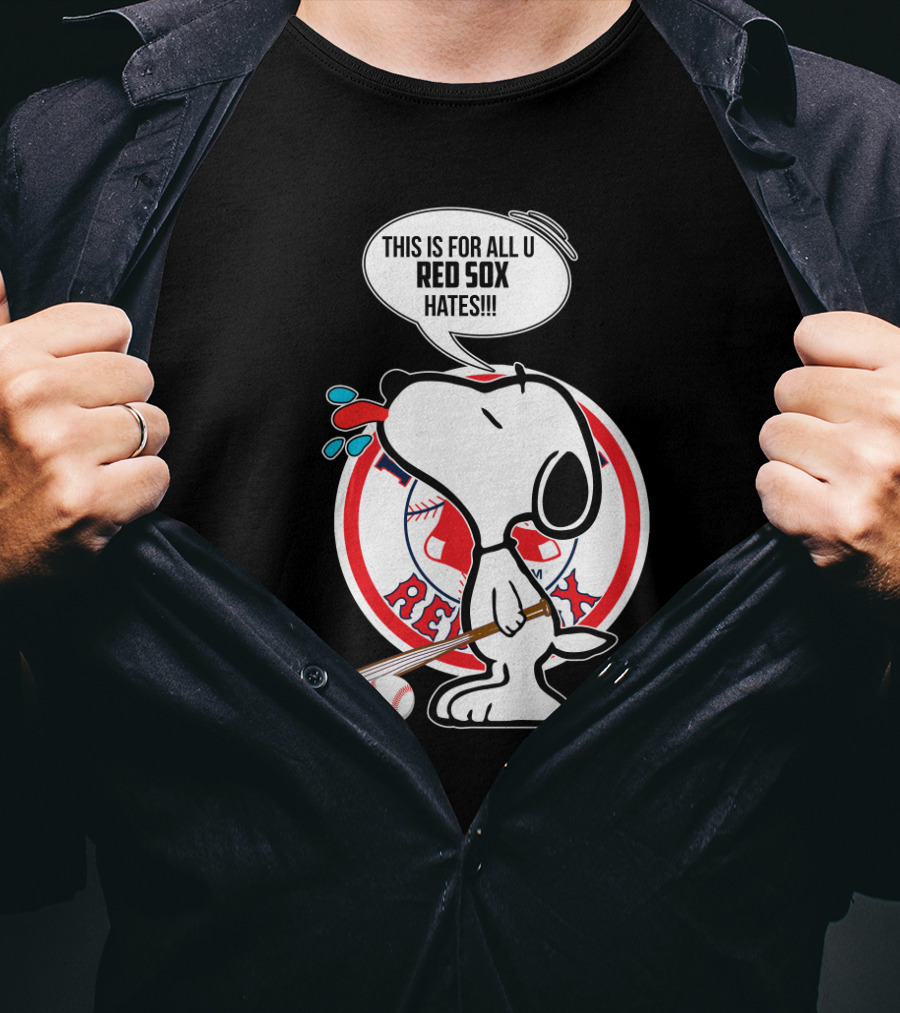 Snoopy Baseball Boston Red Sox Fans Humor Speech Bubble T-Shirt