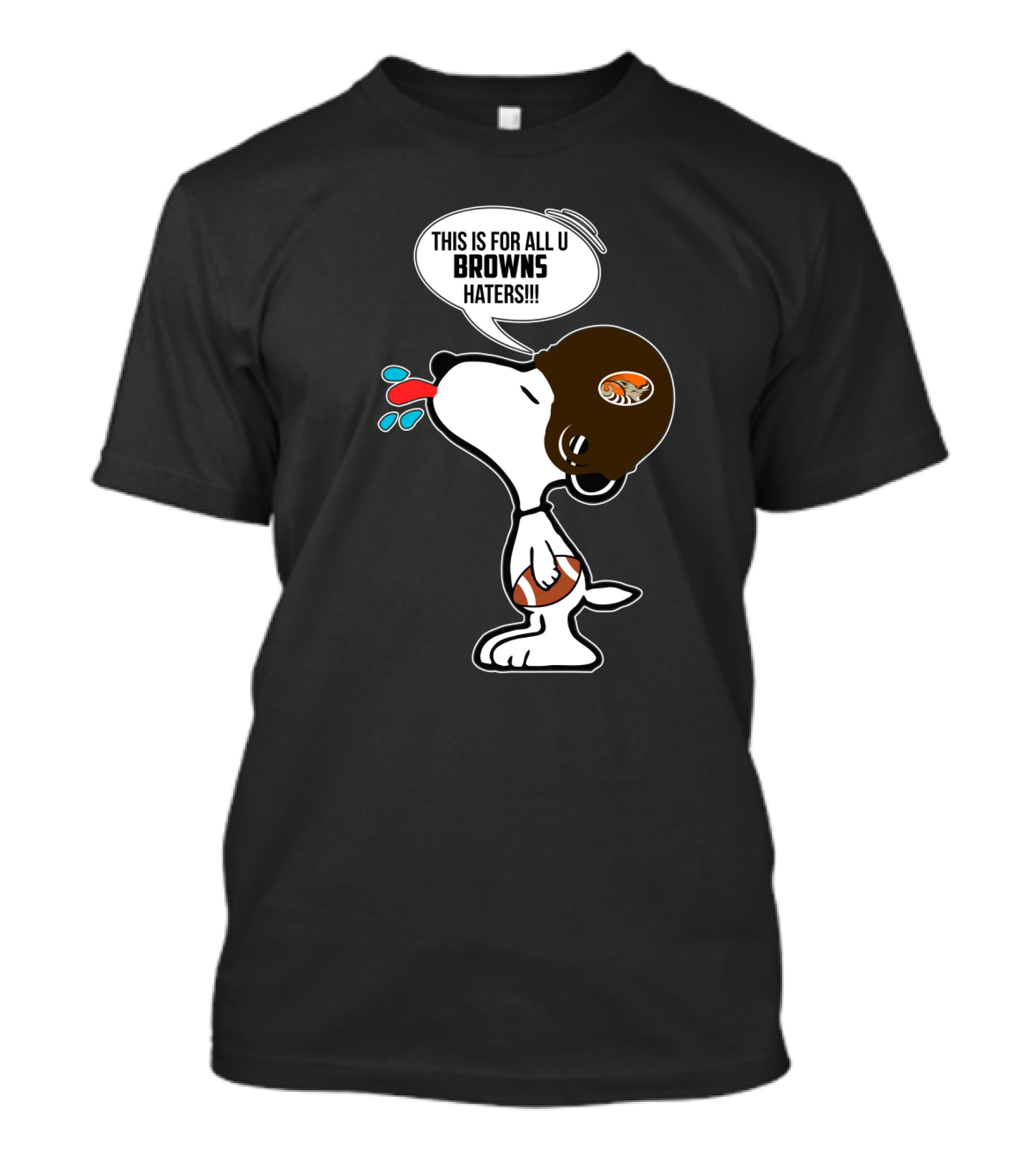 Snoopy Cleveland Browns Haters Football Fan Statement T-Shirt