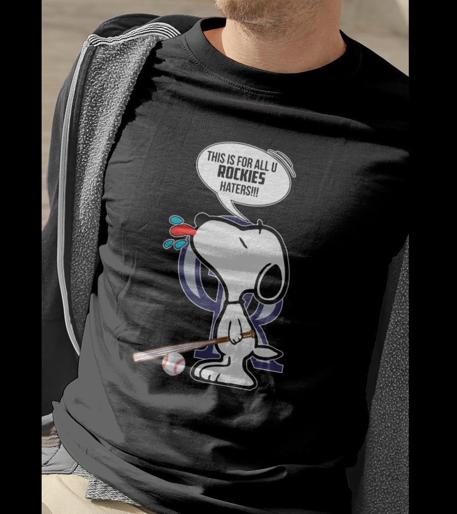 Snoopy Rockies Haters Baseball Bat T-Shirt