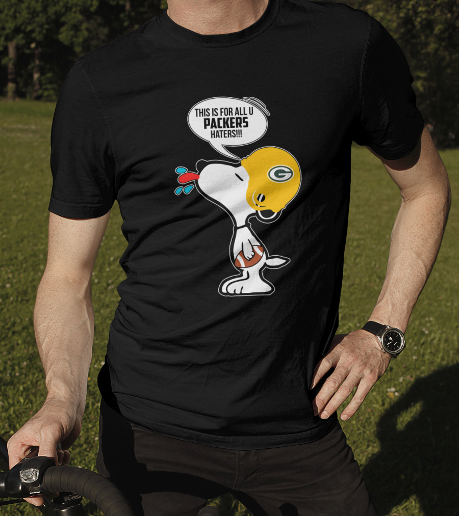Snoopy Packers Haters Football Helmet Taunting T-Shirt