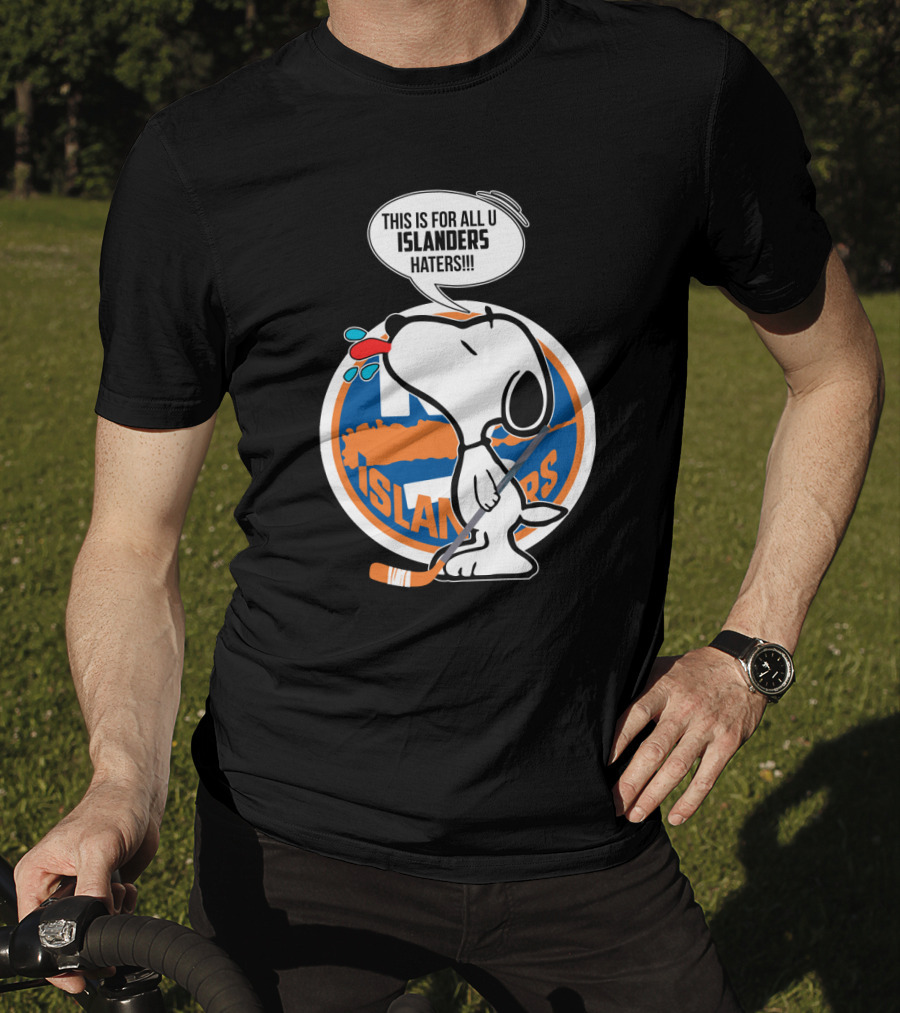 Snoopy Islanders Haters Cartoon With New York Islanders Hockey T-Shirt