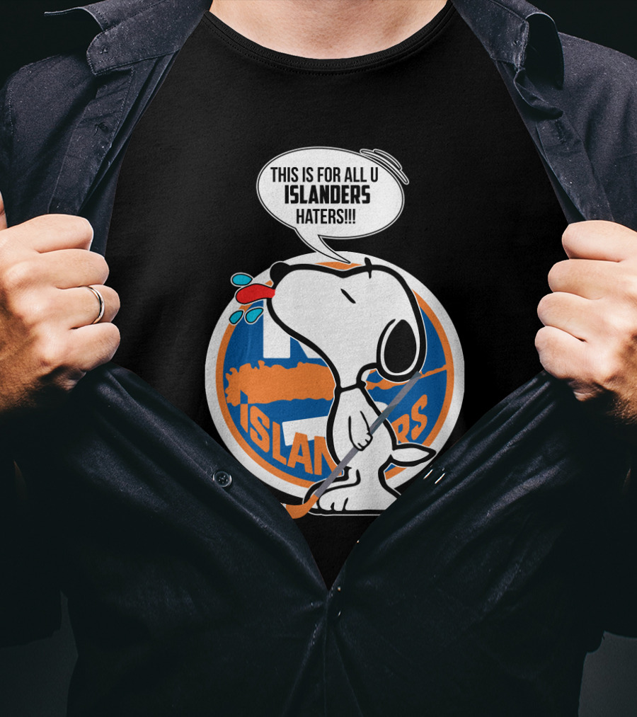 Snoopy Islanders Haters Cartoon With New York Islanders Hockey T-Shirt
