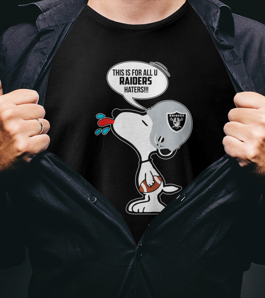 Snoopy Raiders Haters Football Helmet Taunting Peanuts Raiders Fans T-Shirt