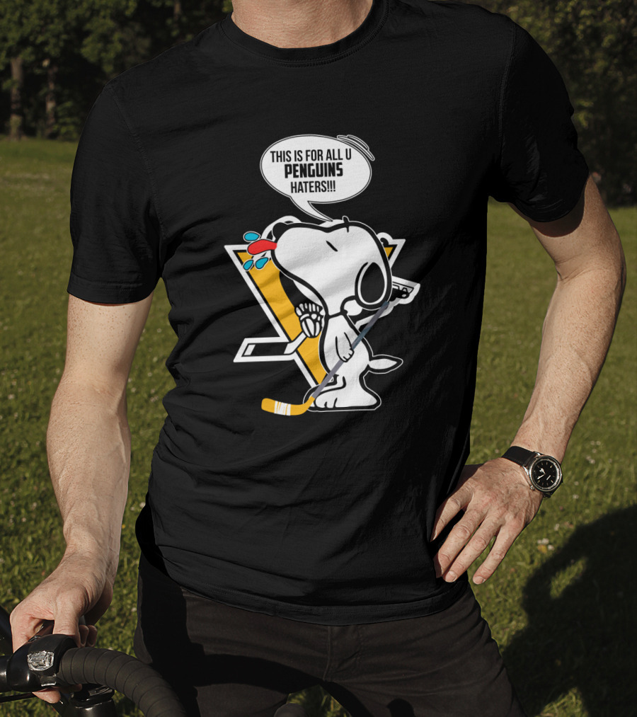 Snoopy Pittsburgh Penguins Hockey Speech Bubble Fan T-Shirt